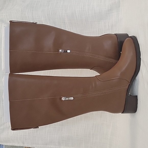 Boots for Women, Knee High Boots, Low Block Heel Zipper Boots - Picture 5 of 11